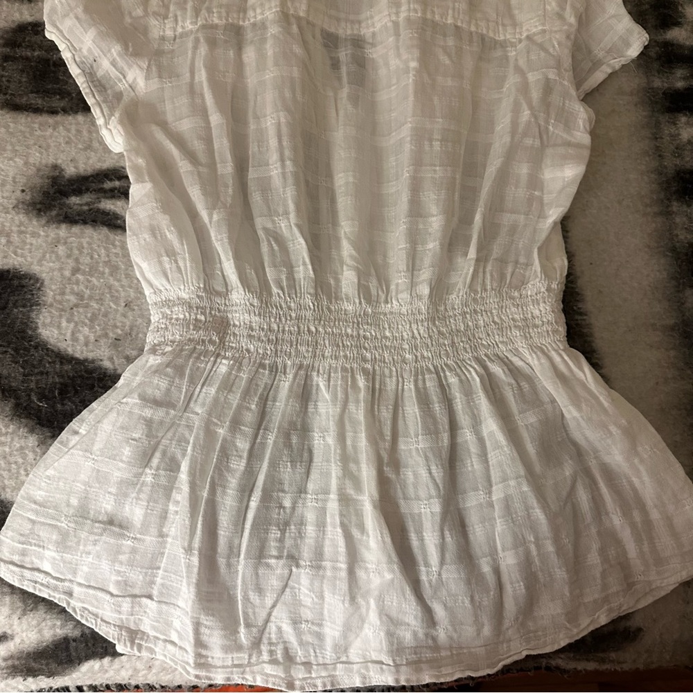Guess Short Sleeves Blouse White size L Women - Picture 7 of 14